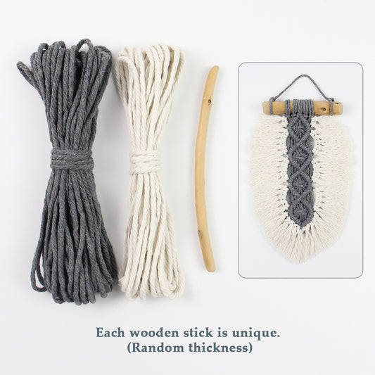 Macrame Kit Leaf Fringe Tapestry Weaving Kit | colour Leaf Vein Pattern | Customizable Leaf Shape | Bedroom/Living Room Decor | Beginner-Friendly