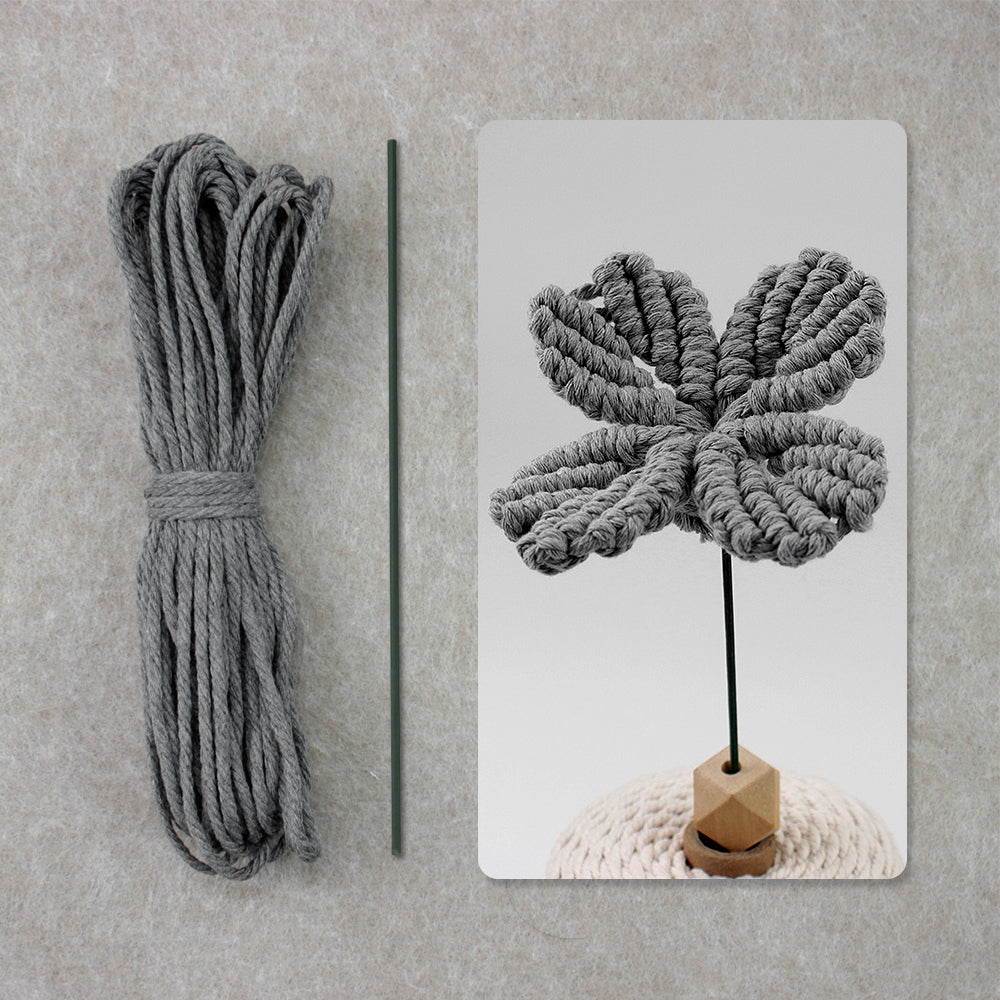 Four-Leaf Clover Macrame DIY Kit - Handmade Weaving Supplies with English Tutorial | Lucky Craft Set