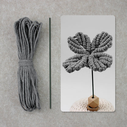 Four-Leaf Clover Macrame DIY Kit - Handmade Weaving Supplies with English Tutorial | Lucky Craft Set