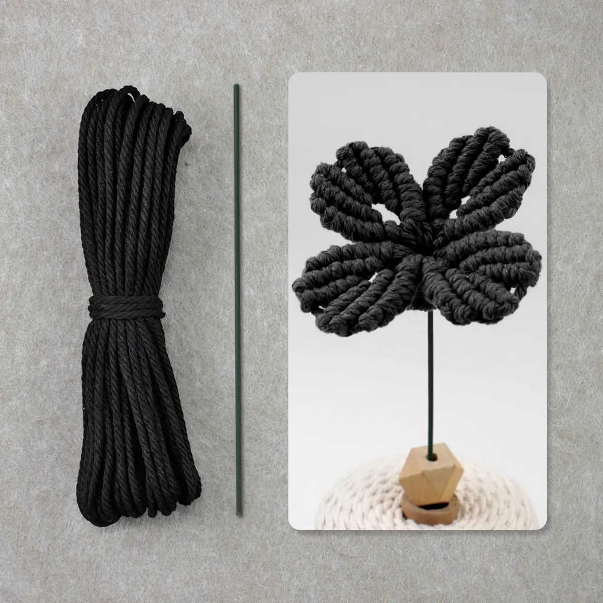 Macrame Kit for Beginners | DIY Four-Leaf Clover Macrame Flower Craft Kit