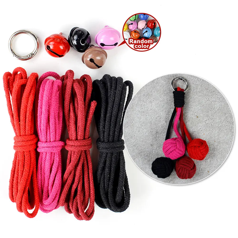 Macrame Kit for Beginners | DIY Ball‑Bell Macrame Keychain Craft Kit