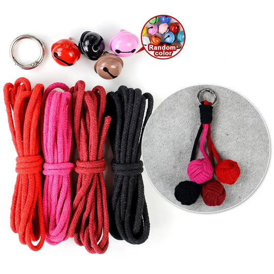 Macrame Kit for Beginners | DIY Ball‑Bell Macrame Keychain Craft Kit