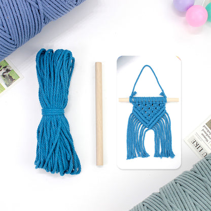 Macrame Kit Dopamine Mini Tapestry Weaving Kit | Triangle Body+Bottom Fringes | Multi-Color Option | Bedroom/Living Room Decor | Beginner-Friendly
