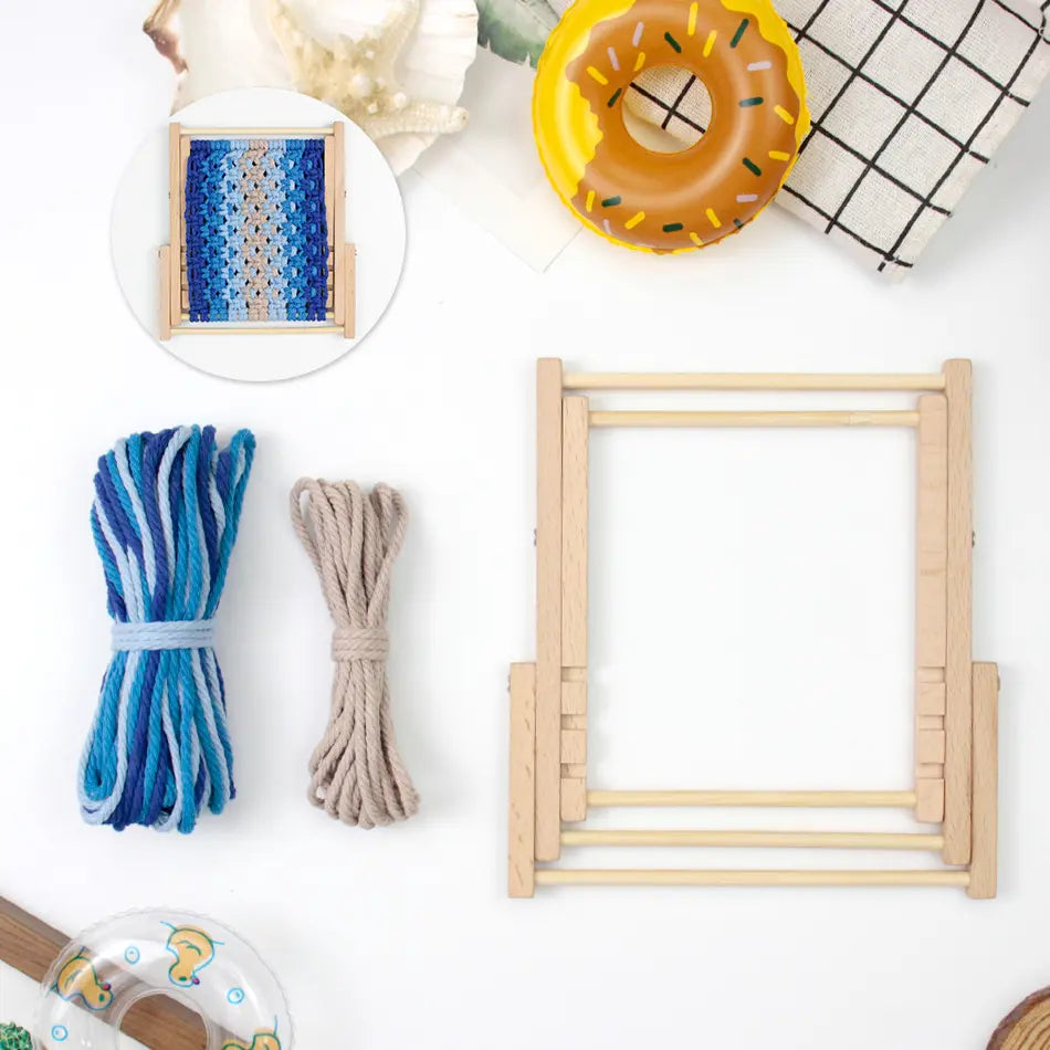 Macrame Kit for Beginners, Boho Beach Chair Phone Holder DIY Kit, Desk Decor Gift
