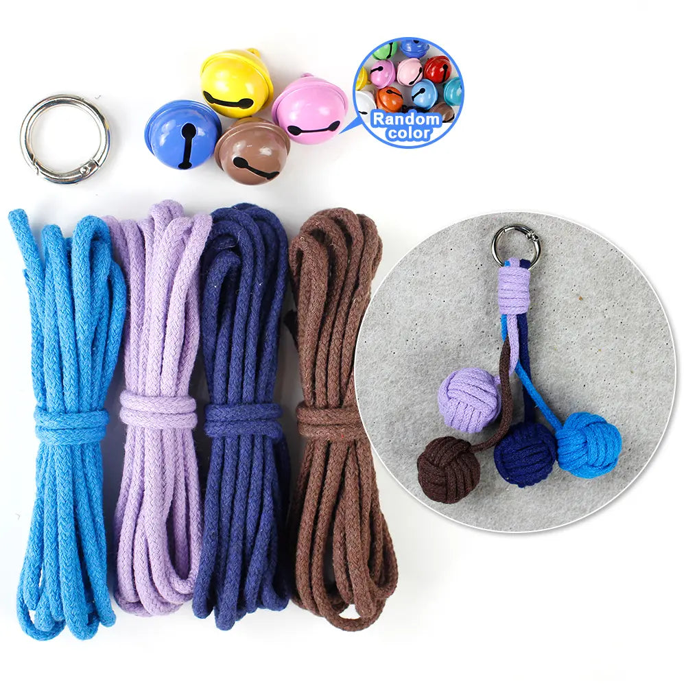 Macrame Kit for Beginners | DIY Ball‑Bell Macrame Keychain Craft Kit