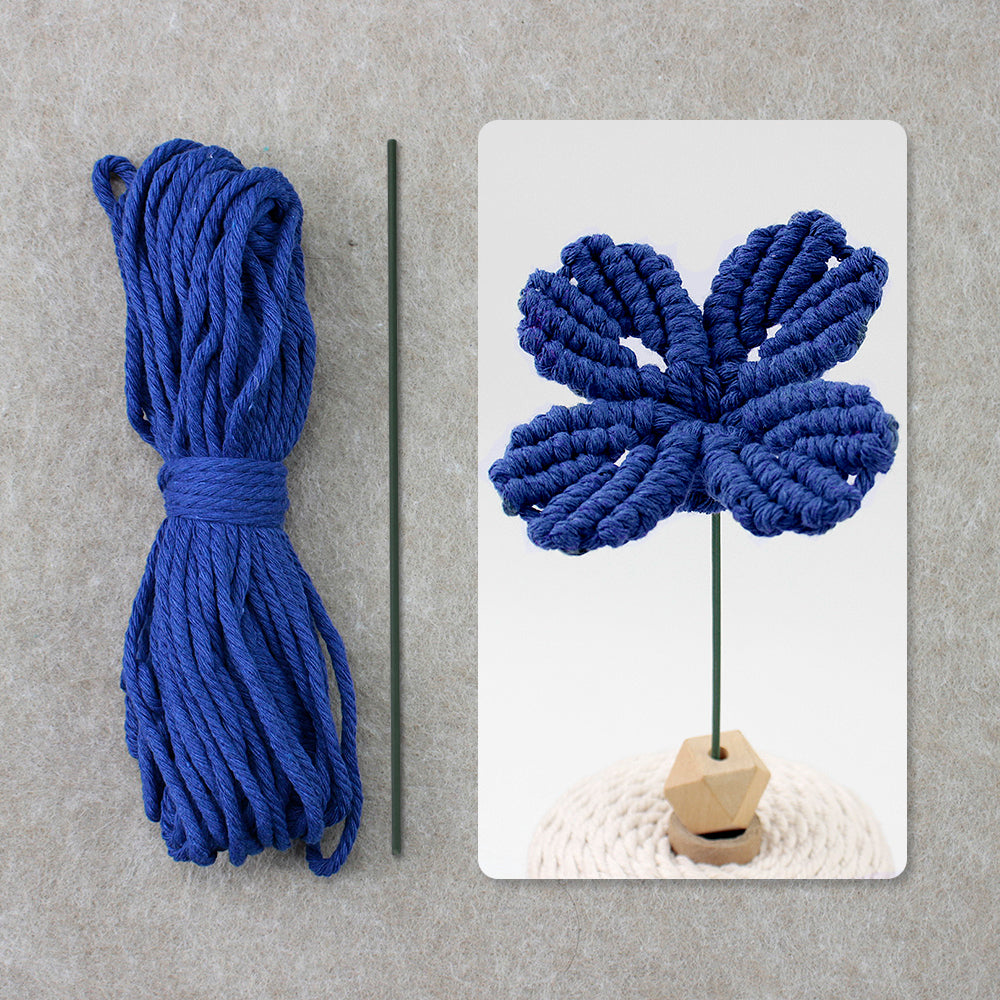 Four-Leaf Clover Macrame DIY Kit - Handmade Weaving Supplies with English Tutorial | Lucky Craft Set