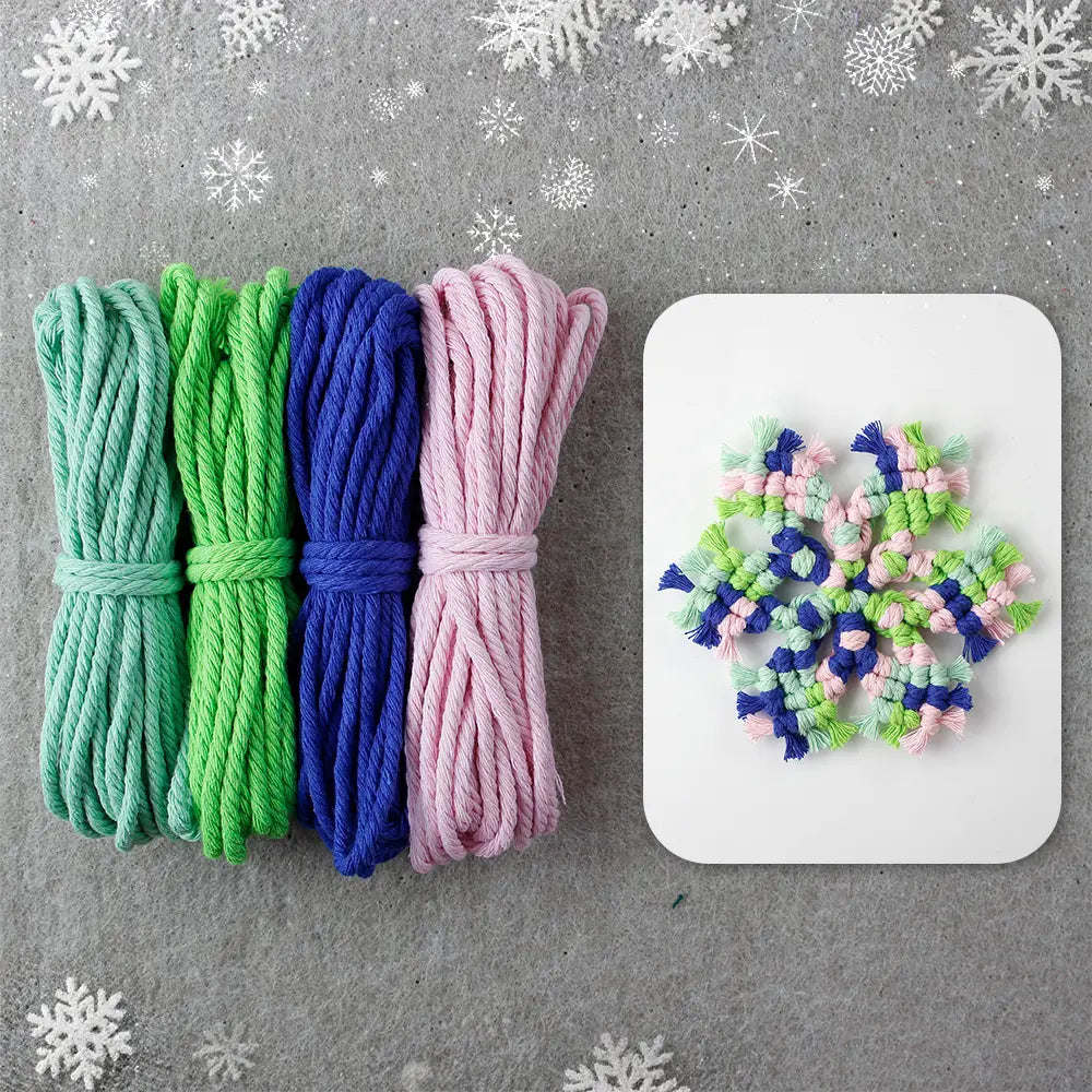 Macrame Kit for Beginners, Boho Snowflake Coaster DIY Kit, Table Home Decor Gift