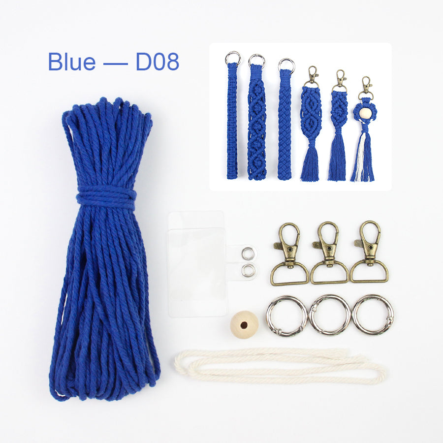 6-Piece Keychain Macrame DIY Kit - Handmade Weaving Supplies with English Tutorial | Craft Set for Multiple Keychains