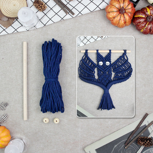 Halloween Bat Macrame DIY Kit - Handmade Weaving Supplies with English Tutorial | Spooky Holiday Craft Set