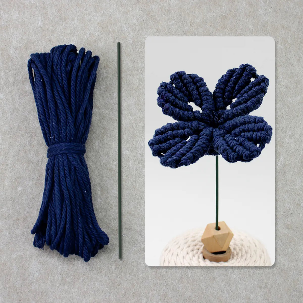 Macrame Kit for Beginners | DIY Four-Leaf Clover Macrame Flower Craft Kit