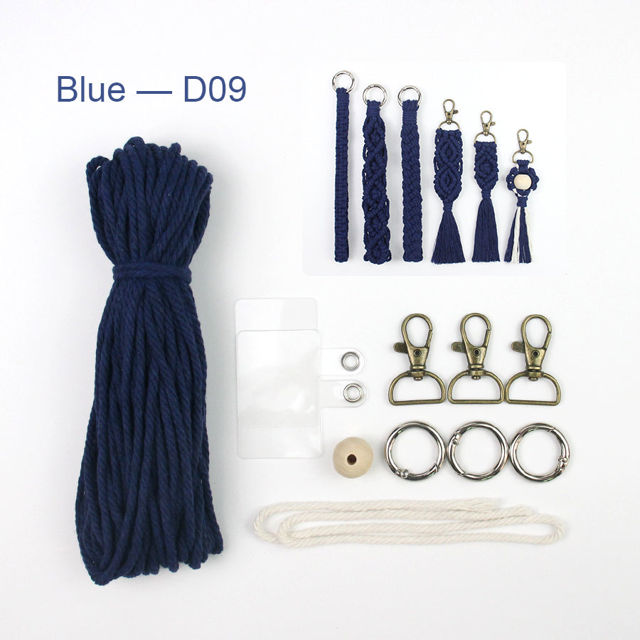 6-Piece Keychain Macrame DIY Kit - Handmade Weaving Supplies with English Tutorial | Craft Set for Multiple Keychains