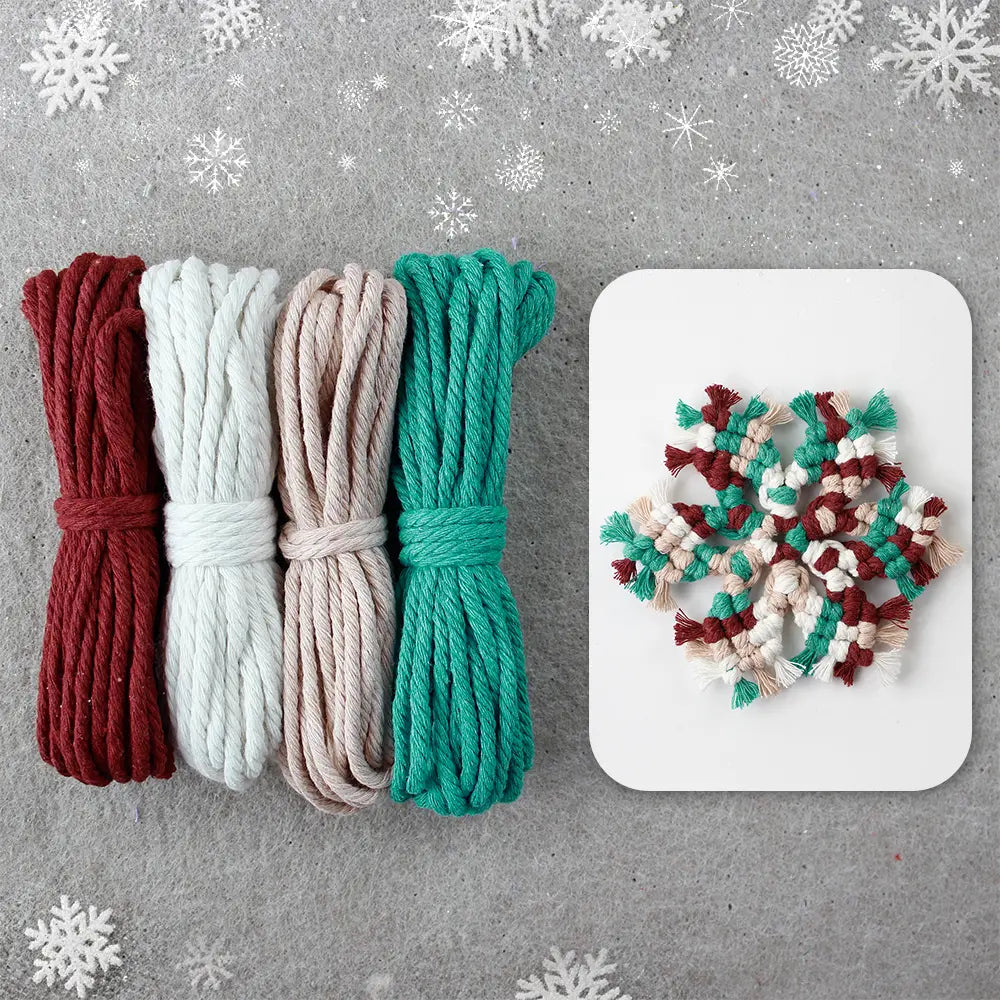 Macrame Kit for Beginners, Boho Snowflake Coaster DIY Kit, Table Home Decor Gift