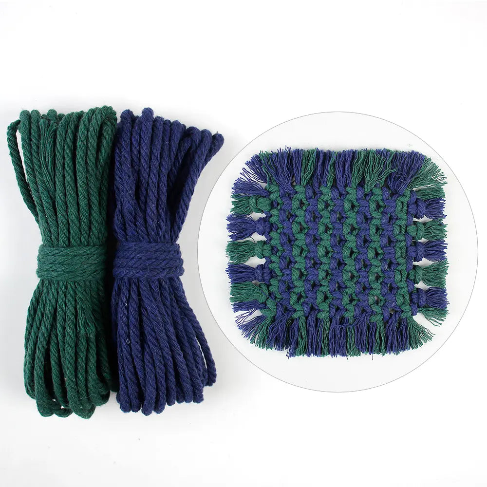 Macrame Kit for Beginners, Boho Square Tassel Coaster DIY Kit, Table Home Decor