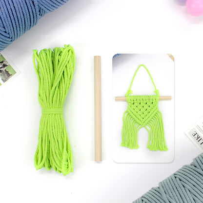 Macrame Kit Dopamine Mini Tapestry Weaving Kit | Triangle Body+Bottom Fringes | Multi-Color Option | Bedroom/Living Room Decor | Beginner-Friendly