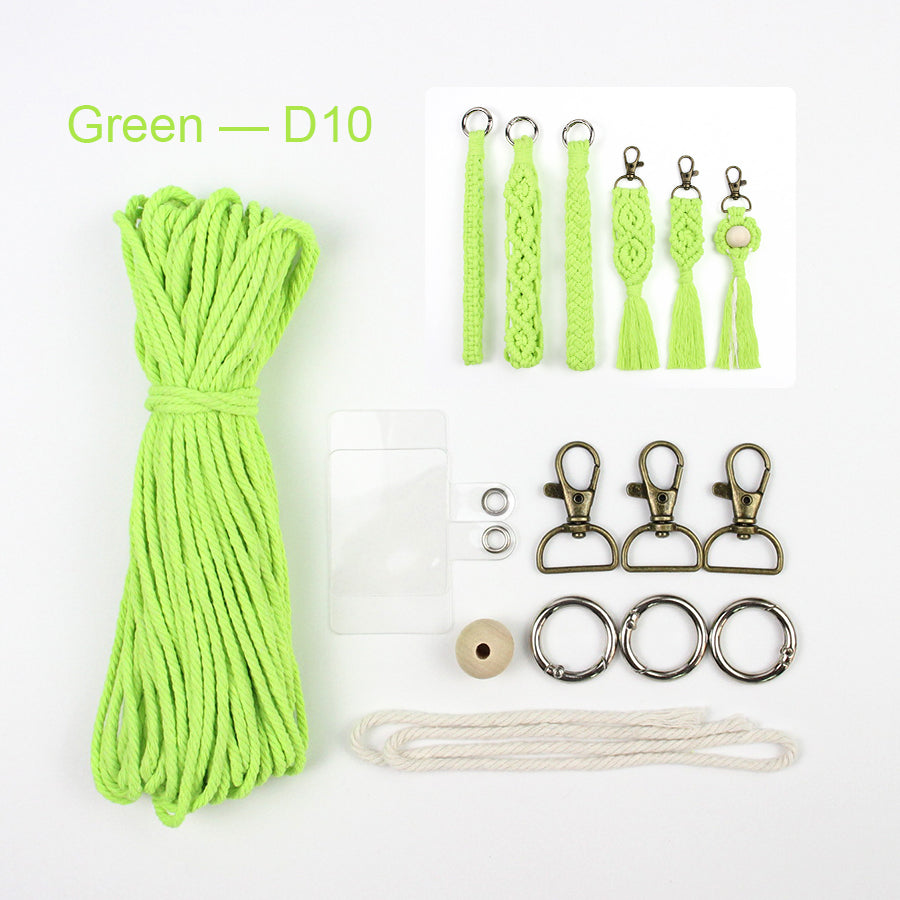 6-Piece Keychain Macrame DIY Kit - Handmade Weaving Supplies with English Tutorial | Craft Set for Multiple Keychains