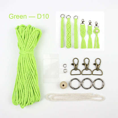 6-Piece Keychain Macrame DIY Kit - Handmade Weaving Supplies with English Tutorial | Craft Set for Multiple Keychains