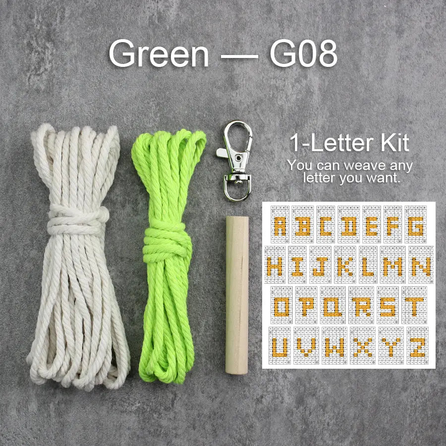 Macrame Kit for Beginners | DIY Letter Macrame Keychain Craft Kit