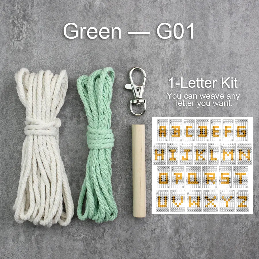 Macrame Kit for Beginners | DIY Letter Macrame Keychain Craft Kit