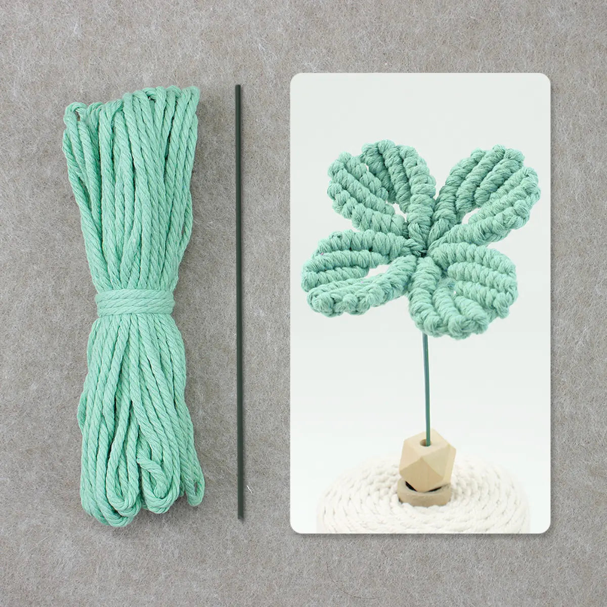 Macrame Kit for Beginners | DIY Four-Leaf Clover Macrame Flower Craft Kit