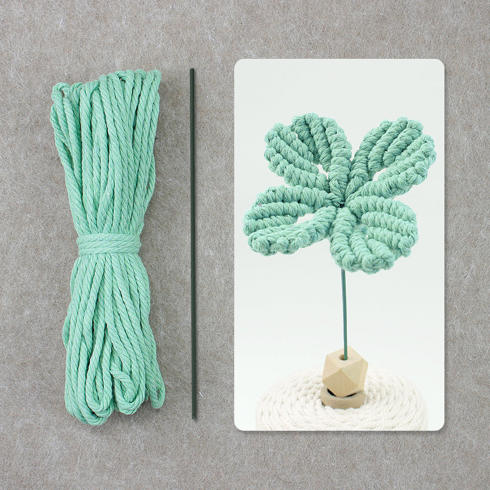 Four-Leaf Clover Macrame DIY Kit - Handmade Weaving Supplies with English Tutorial | Lucky Craft Set