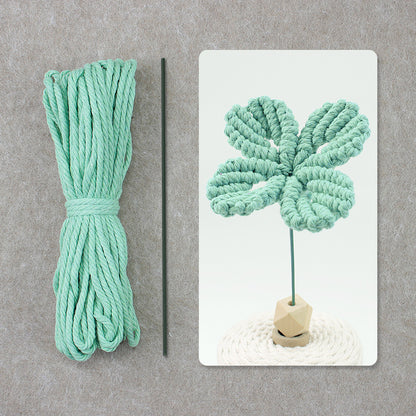 Four-Leaf Clover Macrame DIY Kit - Handmade Weaving Supplies with English Tutorial | Lucky Craft Set
