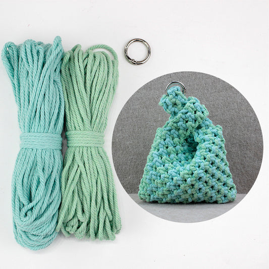 Macrame Kit Mini Tote Weaving Kit | Contrast/Gradient/Adjacent Colors | Hangable on Big Bags | Beginner-Friendly | DIY Gift