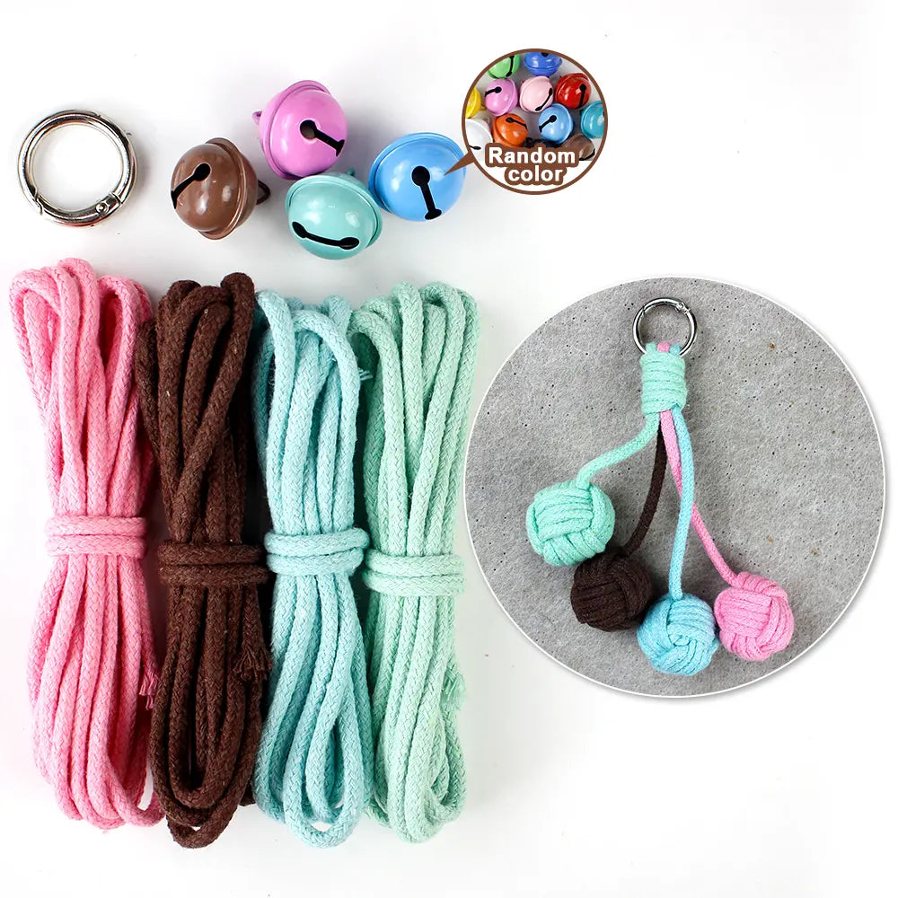 Macrame Kit for Beginners | DIY Ball‑Bell Macrame Keychain Craft Kit