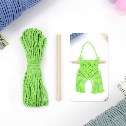 Macrame Kit Dopamine Mini Tapestry Weaving Kit | Triangle Body+Bottom Fringes | Multi-Color Option | Bedroom/Living Room Decor | Beginner-Friendly