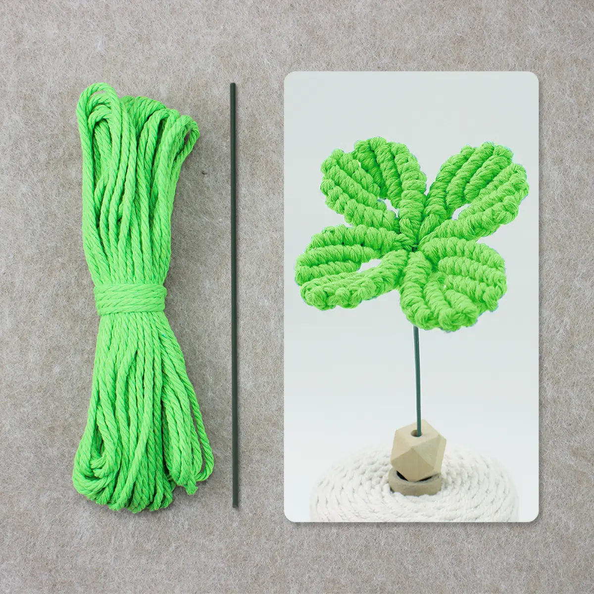 Macrame Kit for Beginners | DIY Four-Leaf Clover Macrame Flower Craft Kit