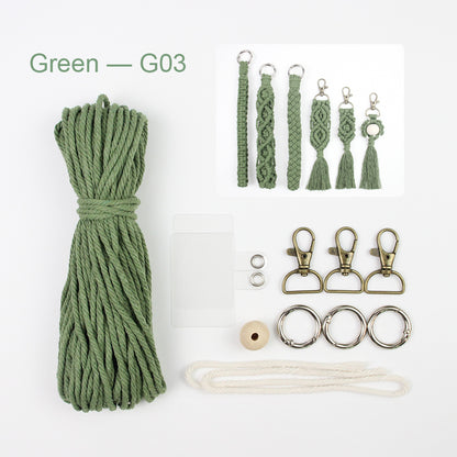 6-Piece Keychain Macrame DIY Kit - Handmade Weaving Supplies with English Tutorial | Craft Set for Multiple Keychains