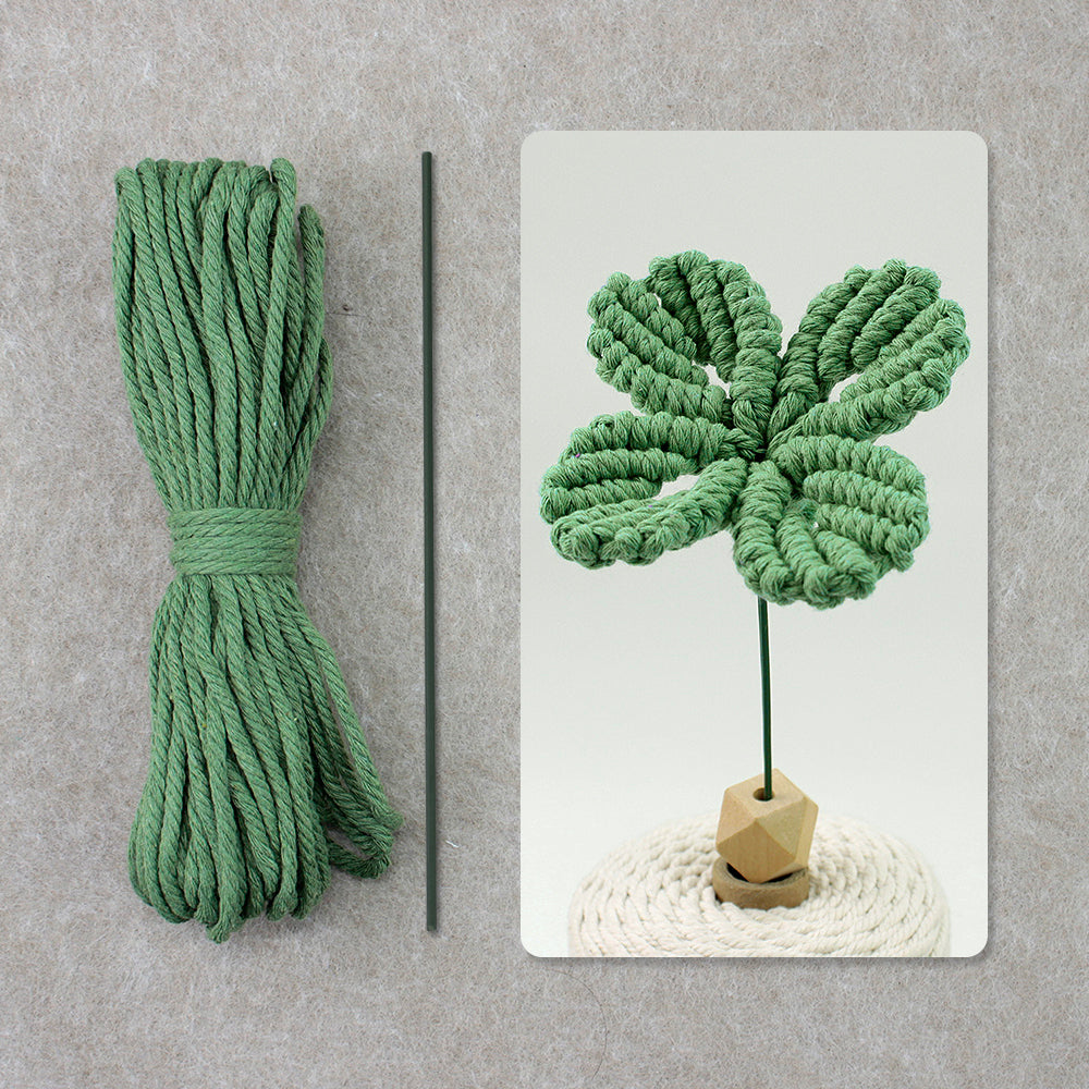 Four-Leaf Clover Macrame DIY Kit - Handmade Weaving Supplies with English Tutorial | Lucky Craft Set