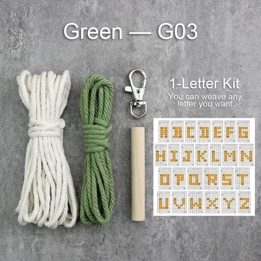 Macrame Kit for Beginners | DIY Letter Macrame Keychain Craft Kit