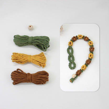 Macrame Kit Daisy Curtain Tieback Weaving Kit | Adjustable Strap | Organizing Band | Beginner Weaving | Exquisite Flower