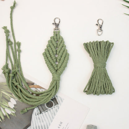 Fringe Leaf Weaving Keychain Craft Kit Macrame Kit |Tutorial | Bottom Fringe,  Keychain/Pendant/Bag Charm, Beginner DIY Set
