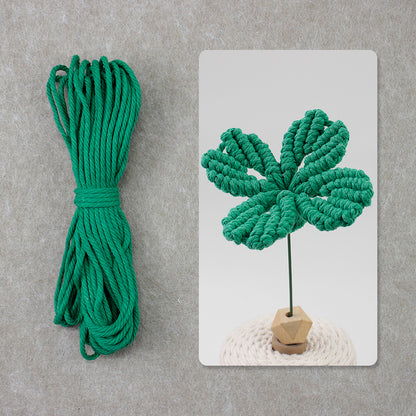 Four-Leaf Clover Macrame DIY Kit - Handmade Weaving Supplies with English Tutorial | Lucky Craft Set