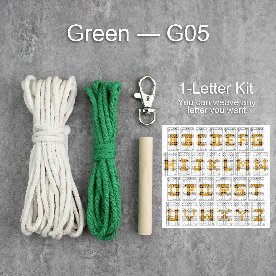 Macrame Kit for Beginners | DIY Letter Macrame Keychain Craft Kit