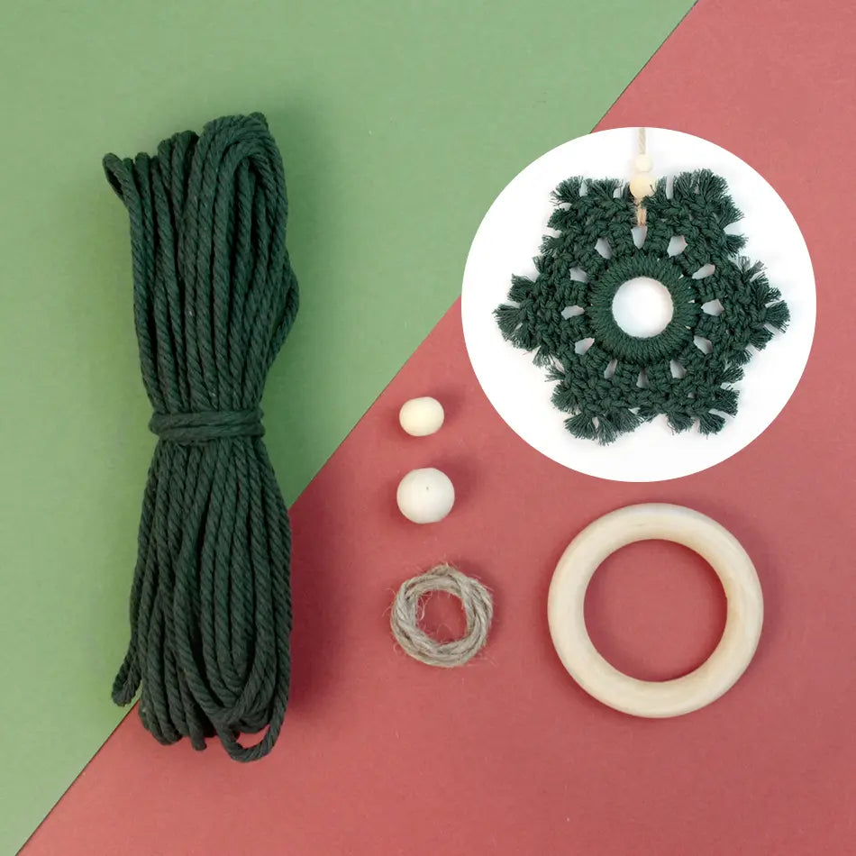 Macrame Kit for Beginners | DIY Christmas Snowflake Ornament Macrame Craft Kit
