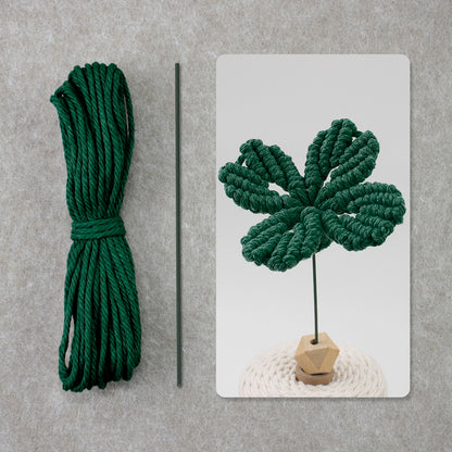Four-Leaf Clover Macrame DIY Kit - Handmade Weaving Supplies with English Tutorial | Lucky Craft Set