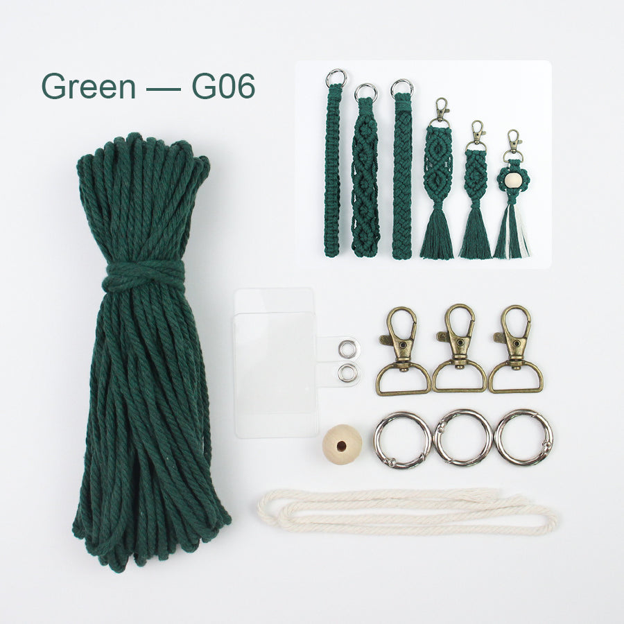 6-Piece Keychain Macrame DIY Kit - Handmade Weaving Supplies with English Tutorial | Craft Set for Multiple Keychains