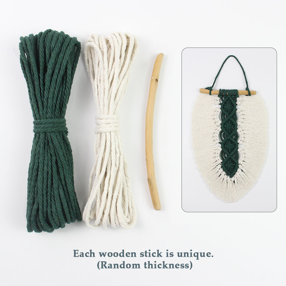 Macrame Kit Leaf Fringe Tapestry Weaving Kit | colour Leaf Vein Pattern | Customizable Leaf Shape | Bedroom/Living Room Decor | Beginner-Friendly