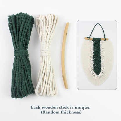 Macrame Kit Leaf Fringe Tapestry Weaving Kit | colour Leaf Vein Pattern | Customizable Leaf Shape | Bedroom/Living Room Decor | Beginner-Friendly