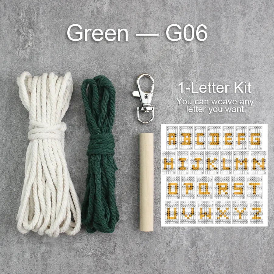 Macrame Kit for Beginners | DIY Letter Macrame Keychain Craft Kit