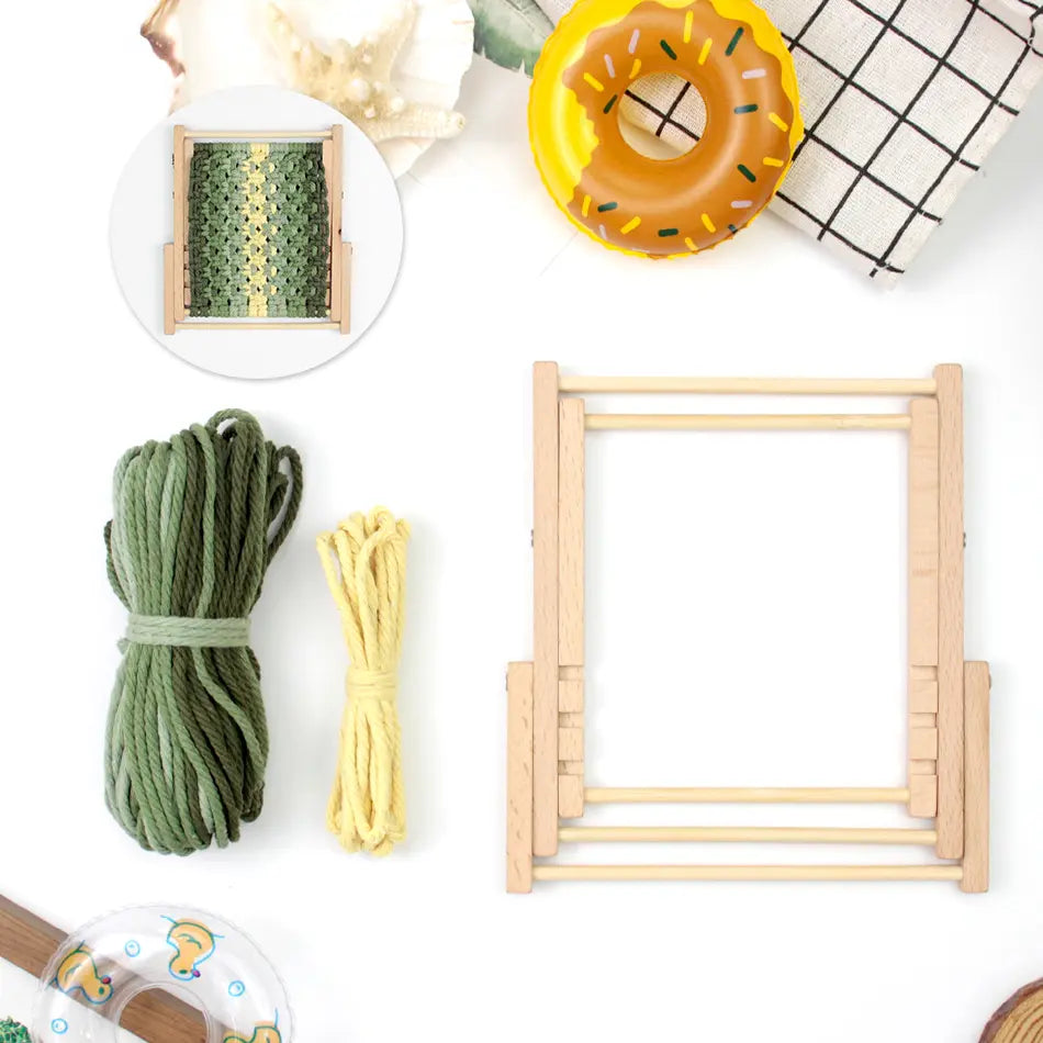 Macrame Kit for Beginners, Boho Beach Chair Phone Holder DIY Kit, Desk Decor Gift