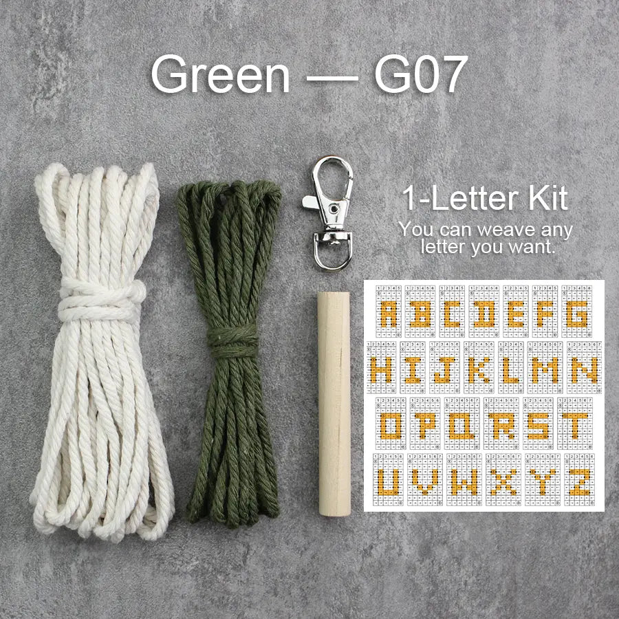 Macrame Kit for Beginners | DIY Letter Macrame Keychain Craft Kit