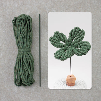 Four-Leaf Clover Macrame DIY Kit - Handmade Weaving Supplies with English Tutorial | Lucky Craft Set