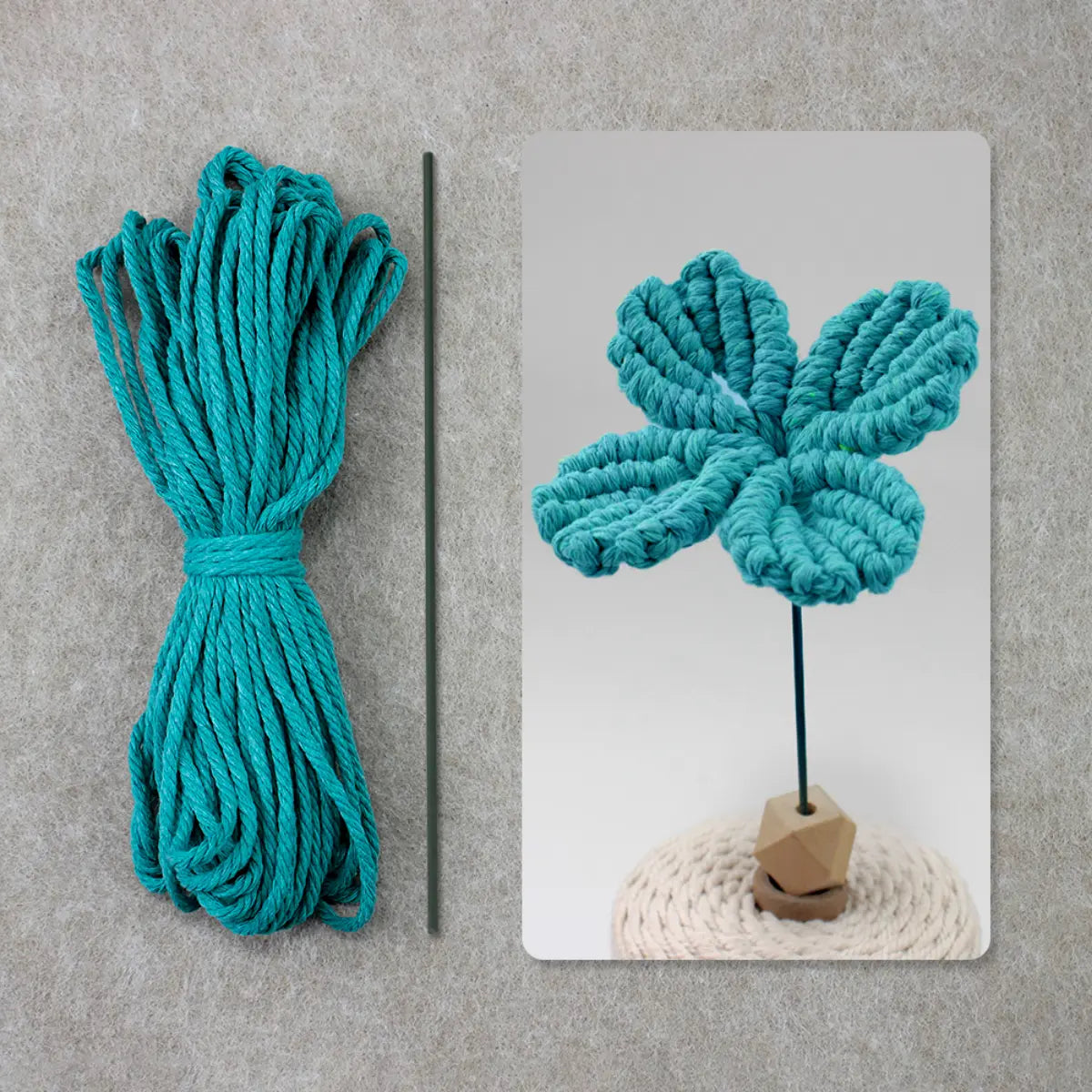 Macrame Kit for Beginners | DIY Four-Leaf Clover Macrame Flower Craft Kit
