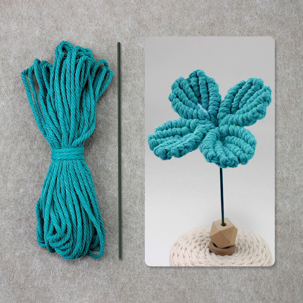 Four-Leaf Clover Macrame DIY Kit - Handmade Weaving Supplies with English Tutorial | Lucky Craft Set