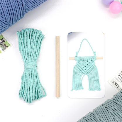 Macrame Kit Dopamine Mini Tapestry Weaving Kit | Triangle Body+Bottom Fringes | Multi-Color Option | Bedroom/Living Room Decor | Beginner-Friendly