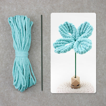 Four-Leaf Clover Macrame DIY Kit - Handmade Weaving Supplies with English Tutorial | Lucky Craft Set