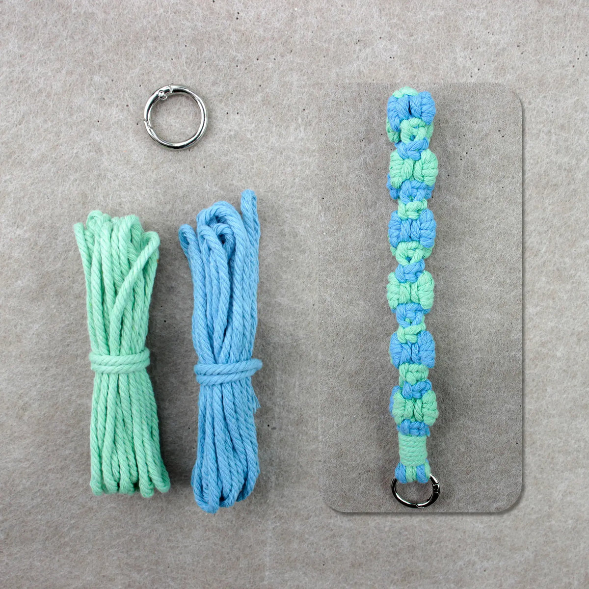 Macrame Kit for Beginners | DIY Bow‑Element Macrame Keychain Wristband Craft Kit